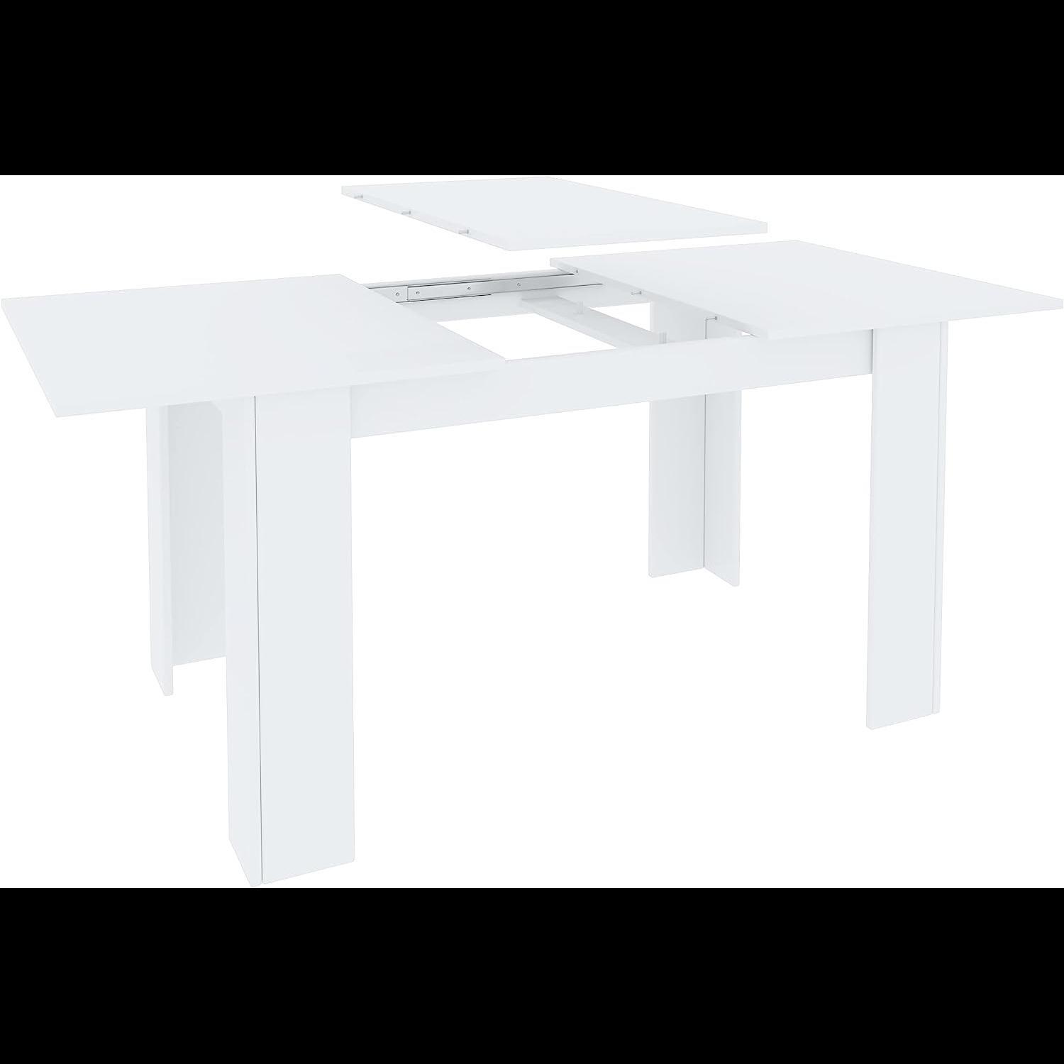 Tavolo da Pranzo Allungabile Estensibile Fino a 190 cm Tavolino Per 6 Persone Salotto Soggiorno Salone Design Moderno 190 x 78 x 90 cm Bianco