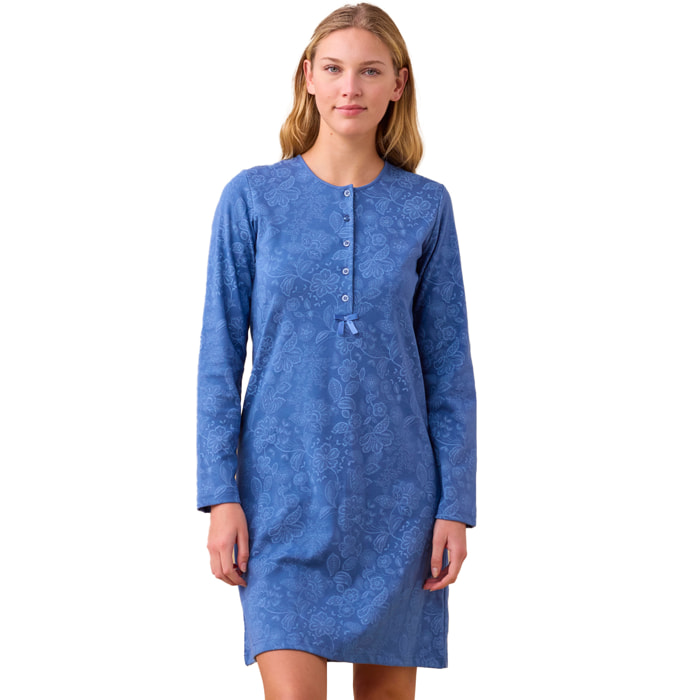 Camicia da notte donna caldo cotone articolo flory Noidinotte