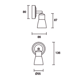 Forlight Proyector Ip20 Safran Single Gu10 8W Marrón 550Lm