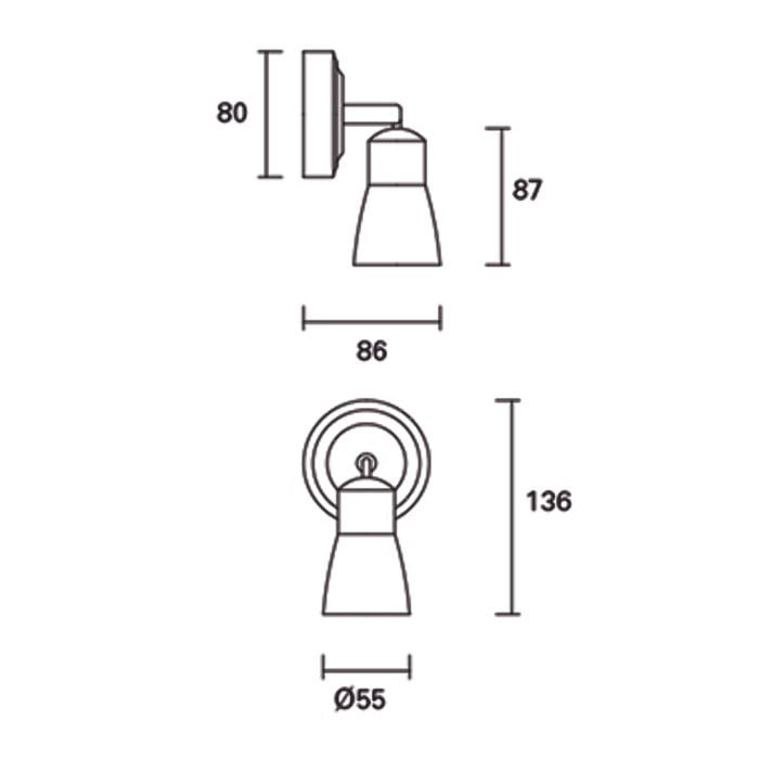 Forlight Proyector Ip20 Safran Single Gu10 8W Marrón 550Lm