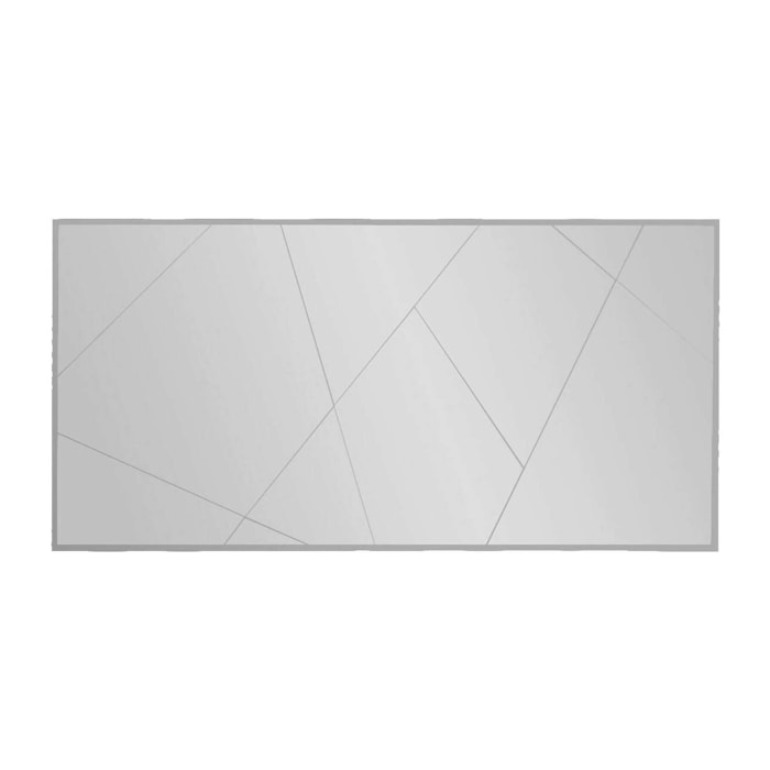 Specchio Corallo, Specchiera, Articolo d'arredo a muro, Decorazione con specchio, 120x2h60 cm, Bianco