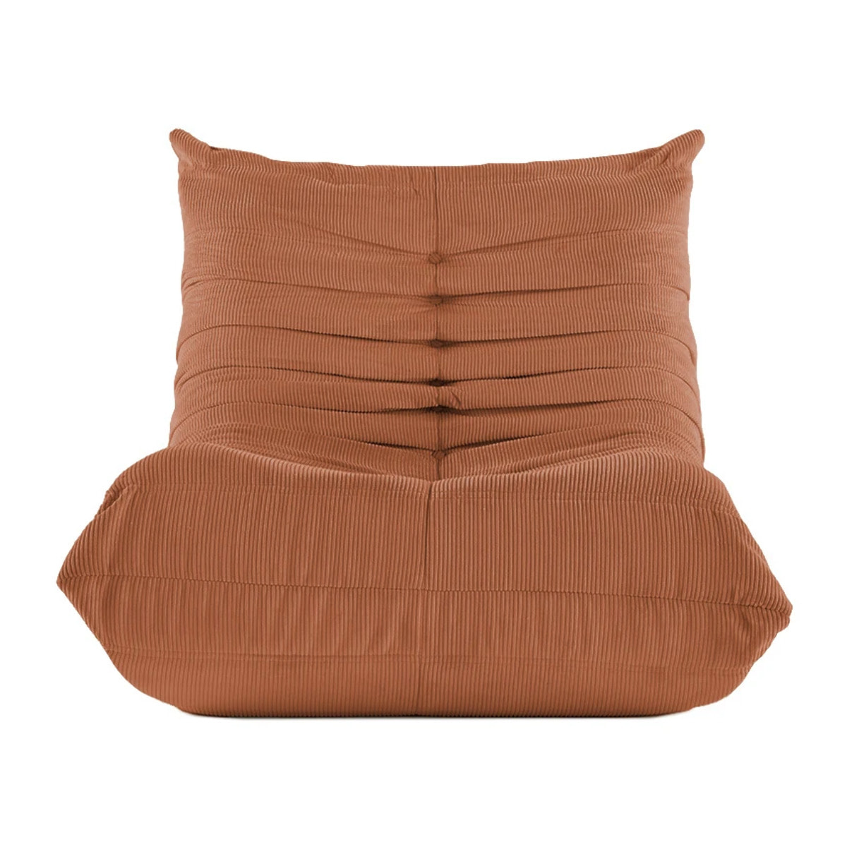 EMILE - Fauteuil en velours côtelé terra