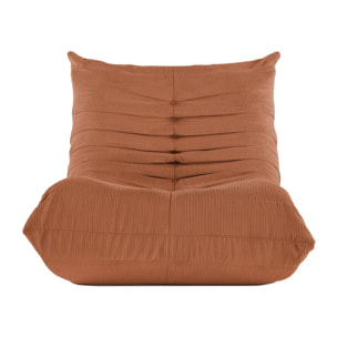 EMILE - Fauteuil en velours côtelé terra