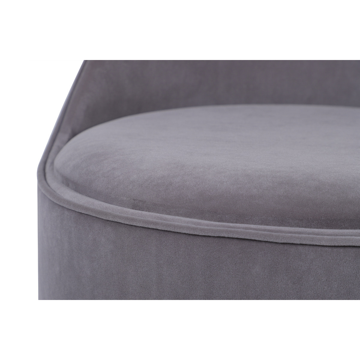 Pouf Girevole Viktor in Velluto Grigio con Vano Contenitore