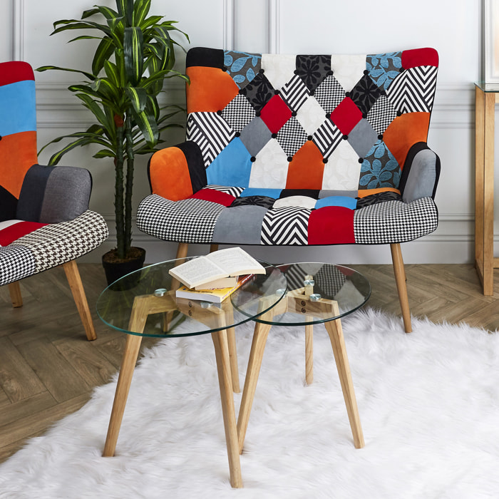 Tables Gigognes En Verre Trempe Plateau Rond X2