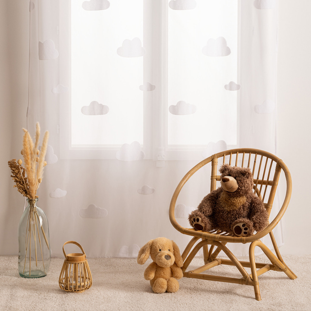Voilage enfant "Nuage" 140x240cm blanc