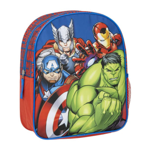 Mochila infantil de los vengadores - color azul - cierre de cremallera - 25x20x29 cm - mochila escolar - asas acolchadas