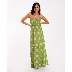 Vestido largo con escote palabra de honor