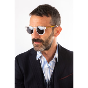 Gafas de sol OCEAN CASSIS - Blanco transparente mate con patillas en carey y / Ahumada