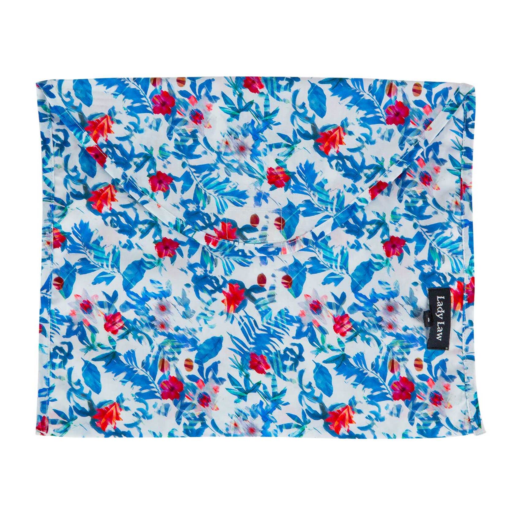 Pigiama leggero DONNA cotone fiori blu e rossi