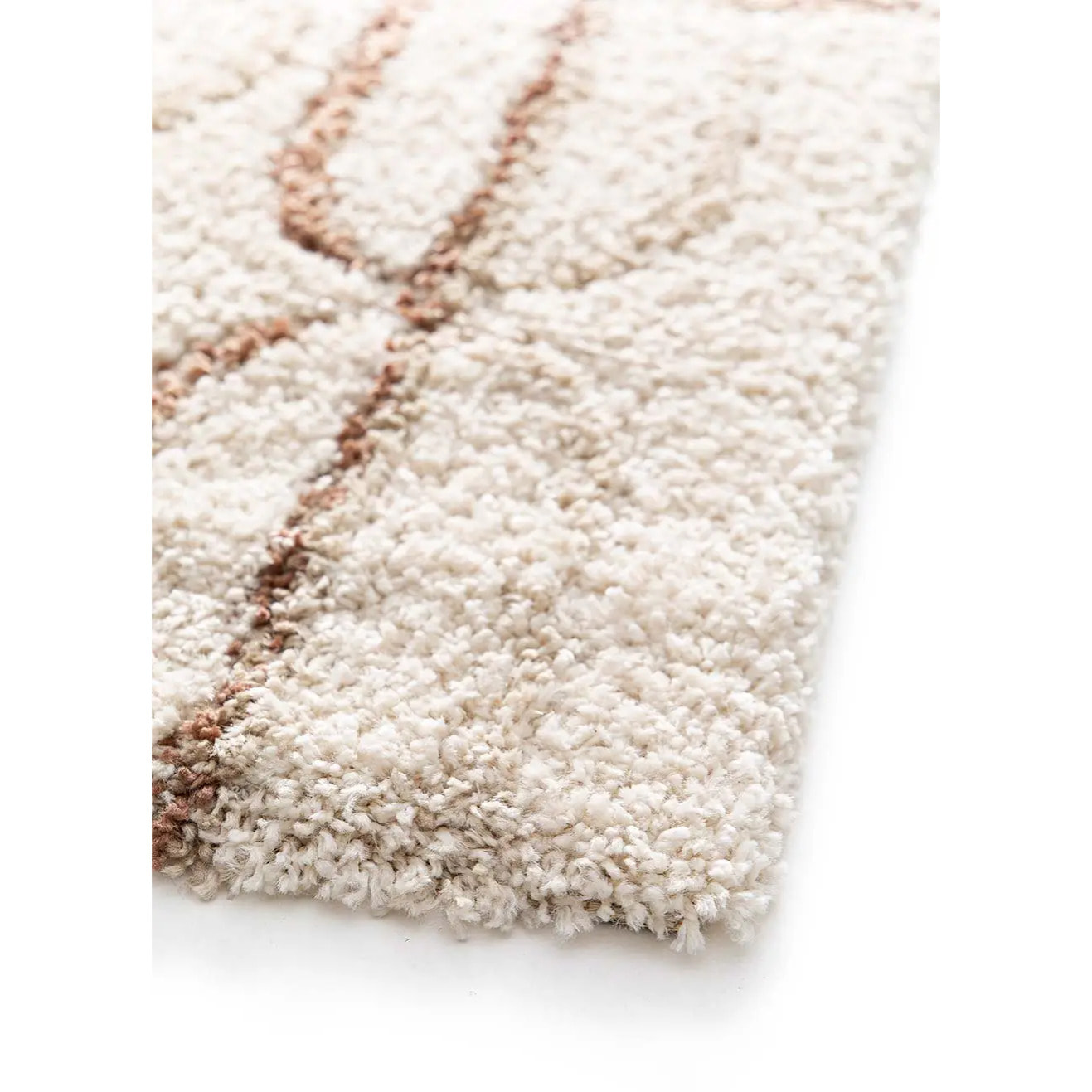 EMBER Alfombra infantil shaggy escandinava Crema y Rosa, varias medidas disponibles.