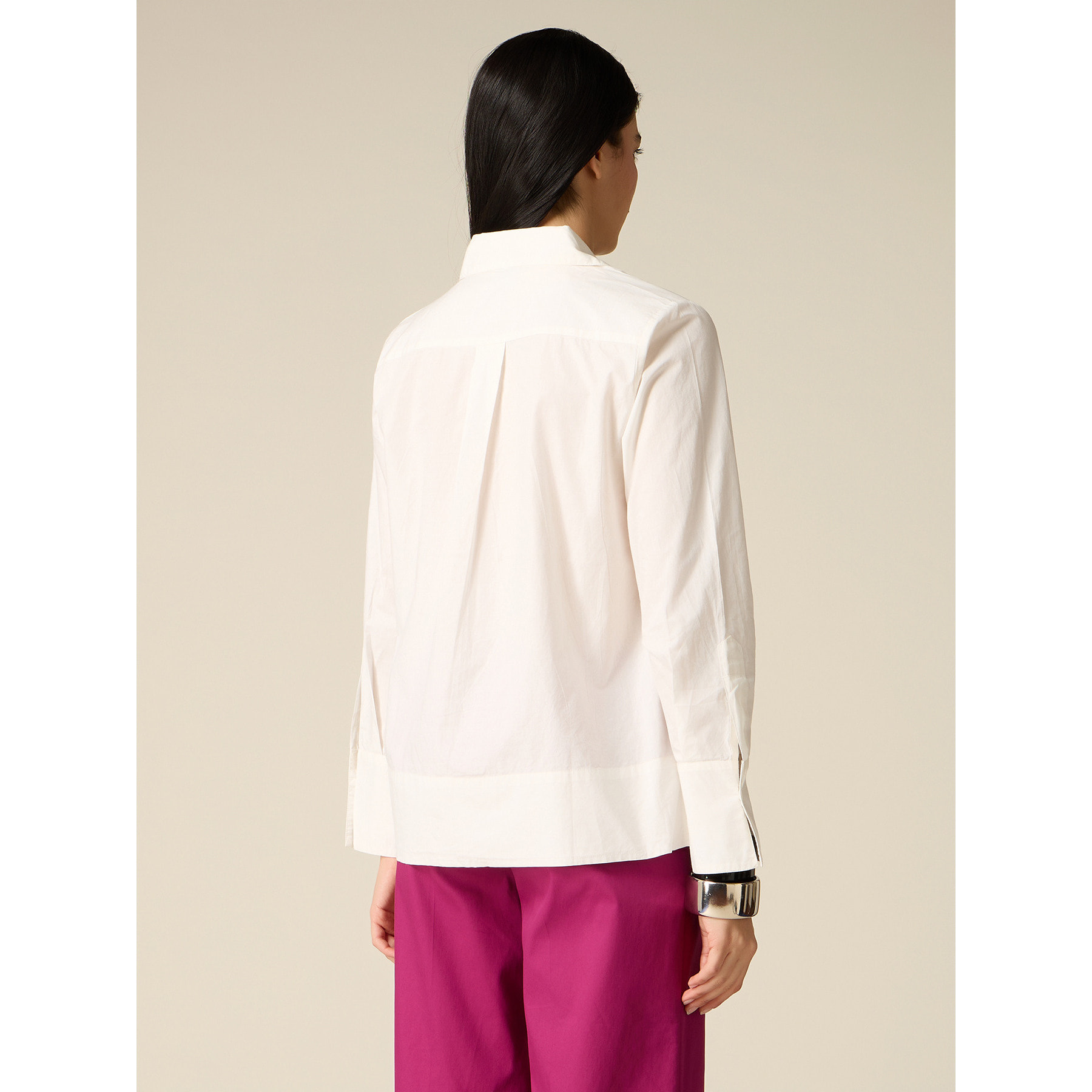 Oltre - Blusa de algodón con cristales - Blanco
