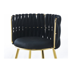 Set di 2 sedie Milla 100 in velluto nero e oro