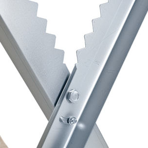 Caballete para Sierra Plegable Caballete Motosierra con Estructura Triangular de Metal Soporte para Leña Carga 100 kg 83x83x79 cm Plata