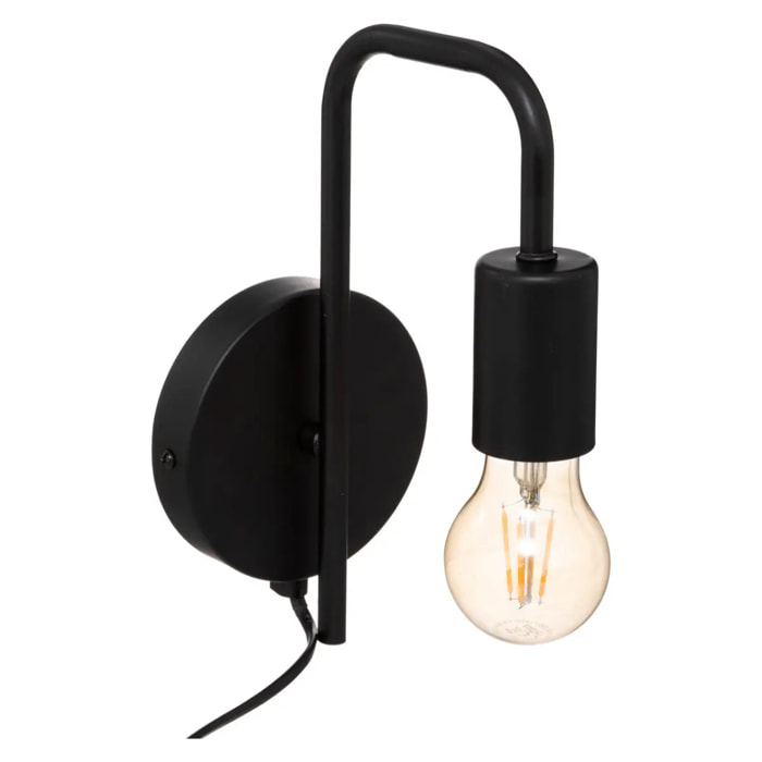 Applique murale "Keli" métal noir D12cm