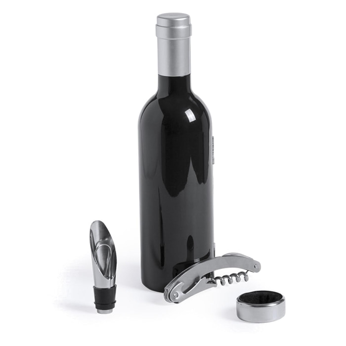 Sousky, set de vinos en forma de botella de vino con cierre magnético y accesorios de acero inoxidable.