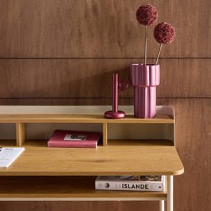 Bureau métal et décor bois 3 niches MOLTO