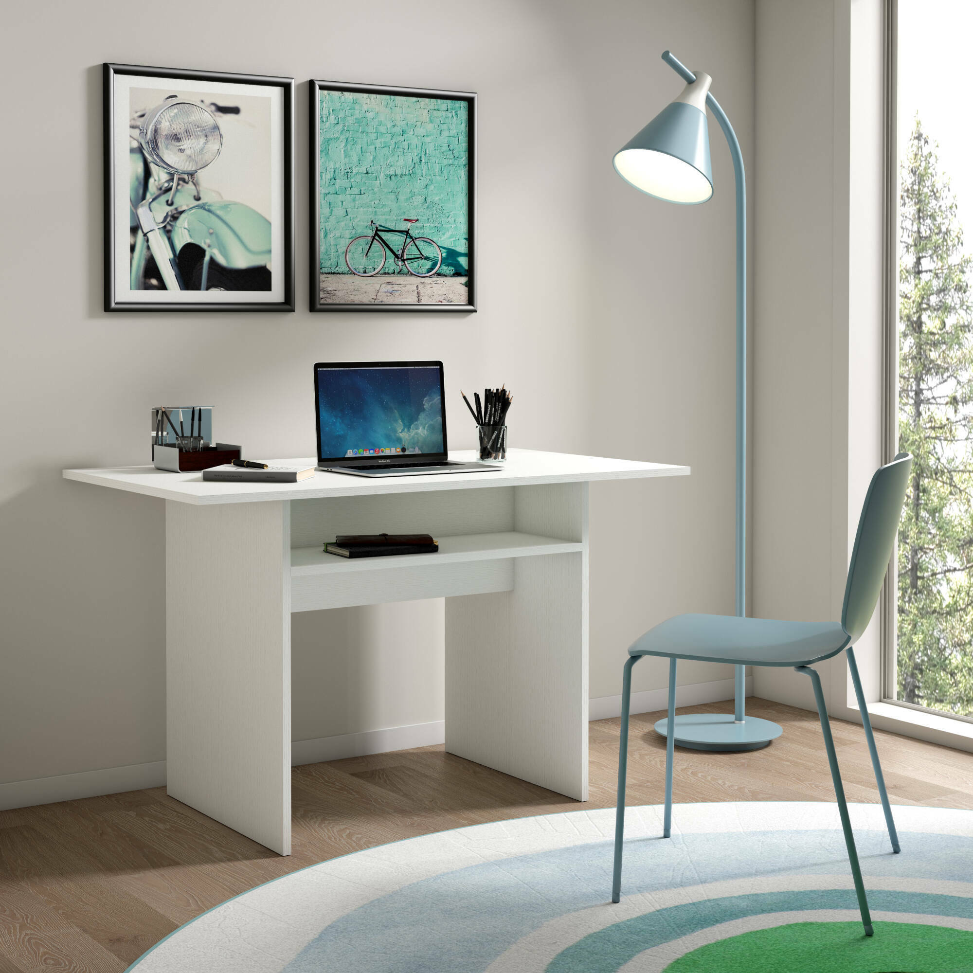 Consolle allungabile Agrippino, Tavolo da pranzo con apertura a libro, Consolle multiuso allungabile, 100% Made in Italy, 120x70h75 cm, Bianco