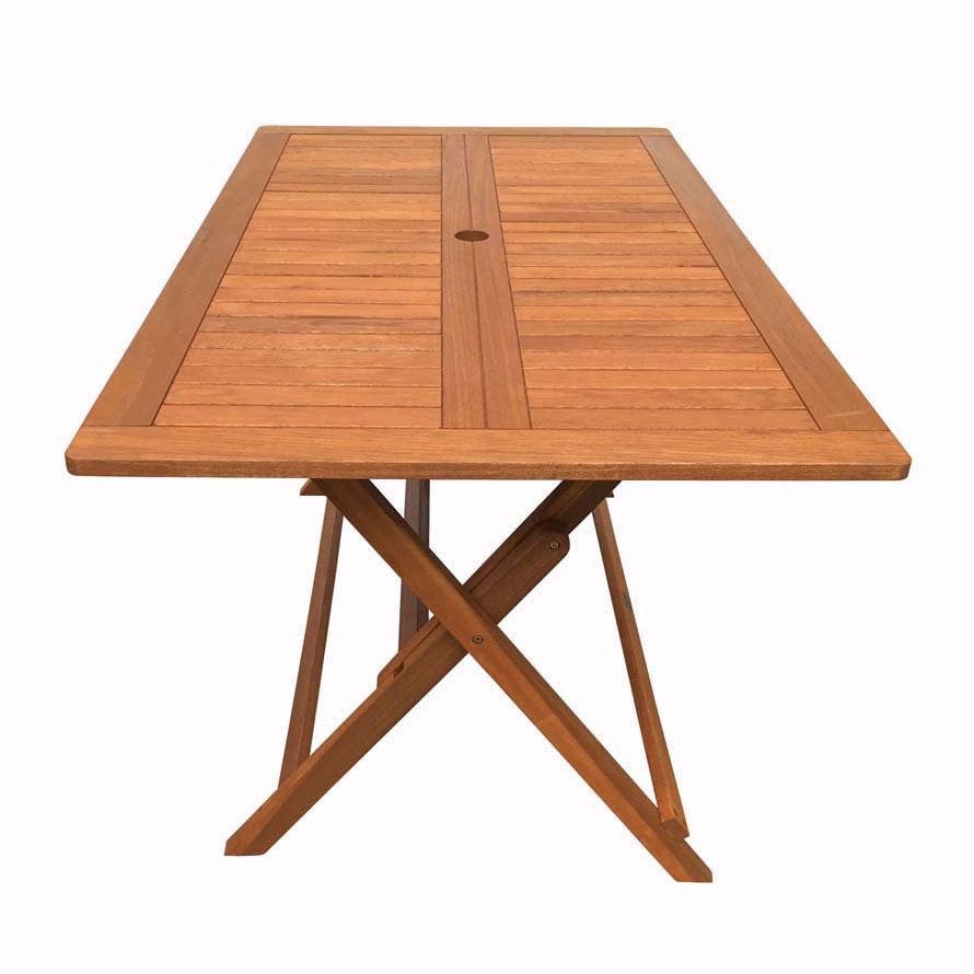 Table pliante bois exotique "Hong Kong" - Maple - 135 x 80 cm - Marron clair