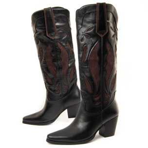 Bota De Tacón - Negro - Altura: 8 Cm