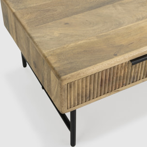 Table basse 2 tiroirs en bois de manguier - SANJA