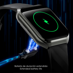 Smartwatch QS66. Schermo da 1,83" con batteria a lunga durata. Chiamate Bluetooth, assistente vocale, monitoraggio della salute e più modalità sportive. Cinturino in pelle.