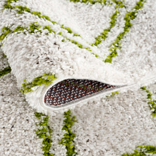Terra - tapis shaggy de salon en laine artificielle vert prairie