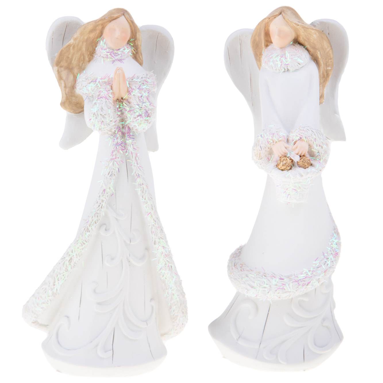 Angeli Glitter - Pezzi 2 - 6,5xH16,5x6,5cm - Bianchi Dino SpA