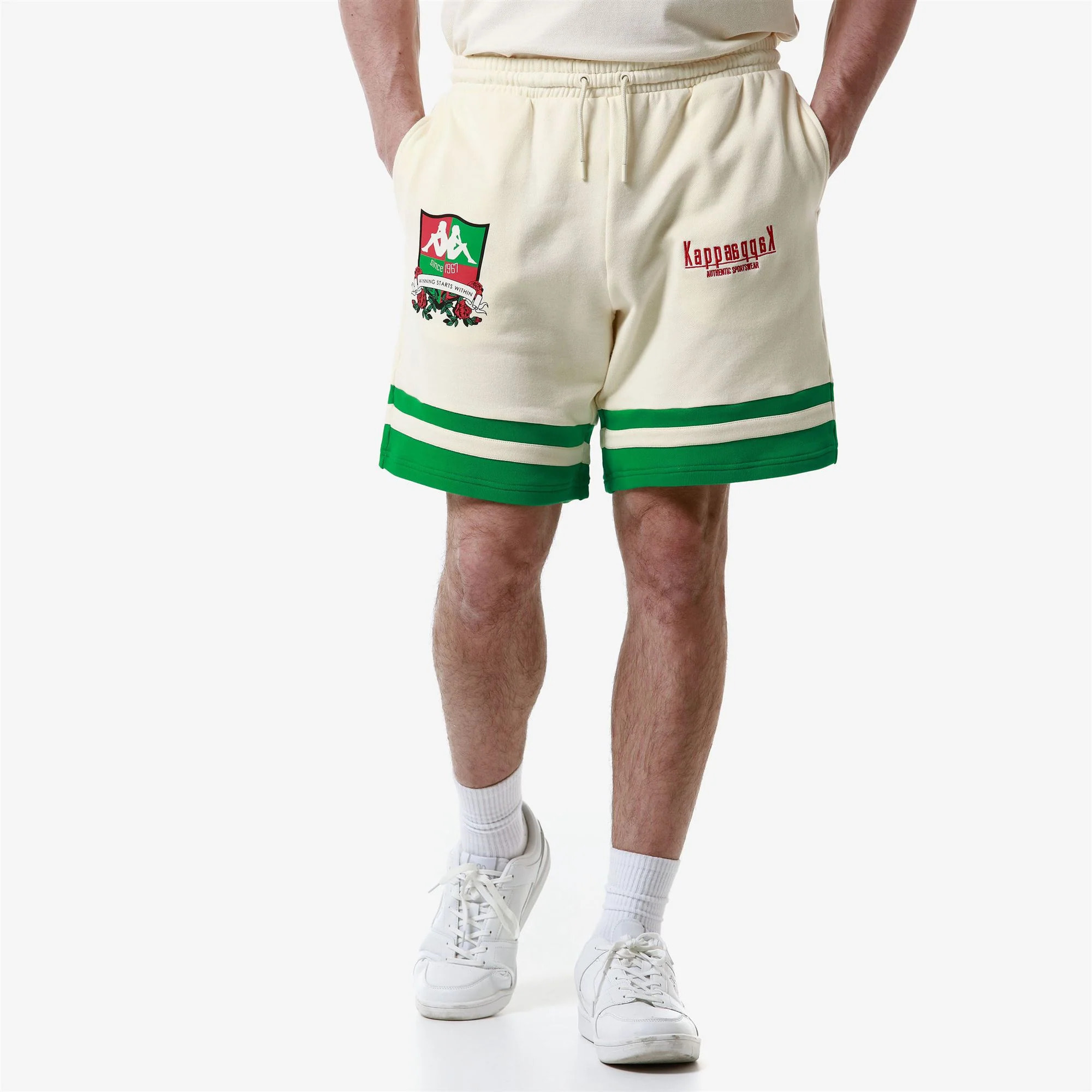 Kappa - Pantaloncini Uomo Bianco - AUTHENTIC HERITAGE LAUSHON