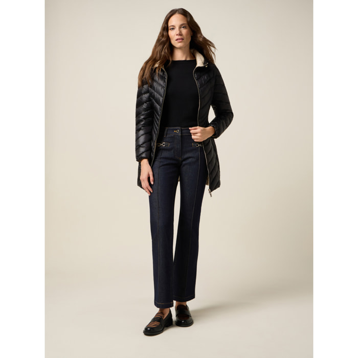 Oltre - Jeans regular con catene metalliche - Blu