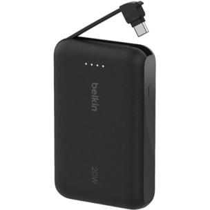 Batterie externe BELKIN 10000 mAh avec cable USB-C intégre noir