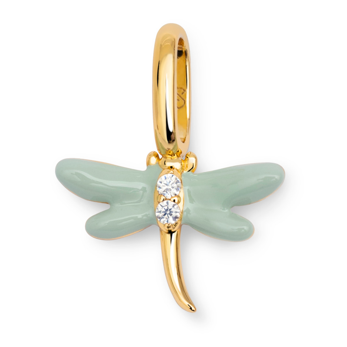 Charm Libélula Plata Baño Oro