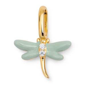 Charm Libélula Plata Baño Oro
