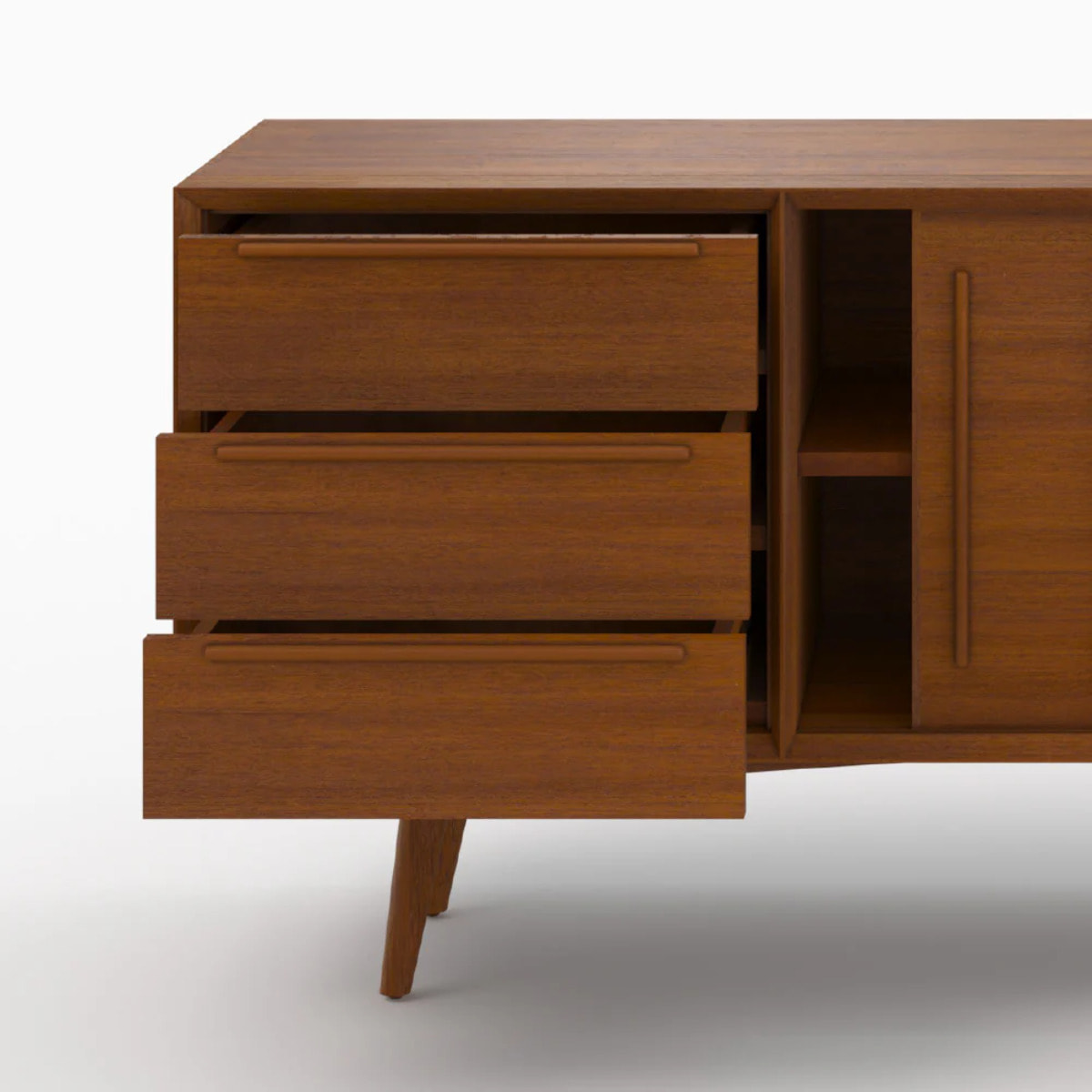 Buffet 2 portes coulissantes et 3 tiroirs en teck - Waya