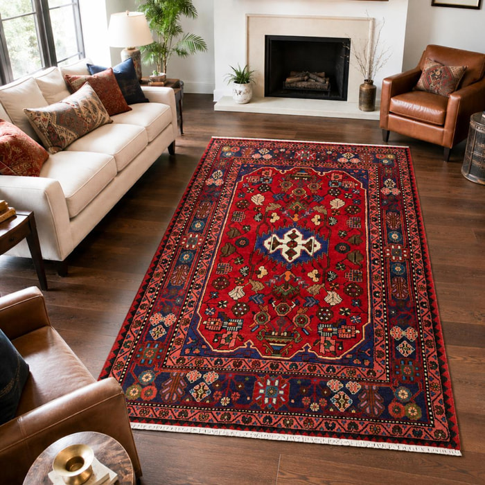 Tapis d'orient aux motifs orientaux, noué main, EGIG