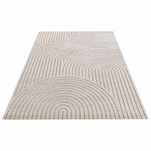 Tapis salon, motif géométrique, texture relief, LYM 1 chaleureux
