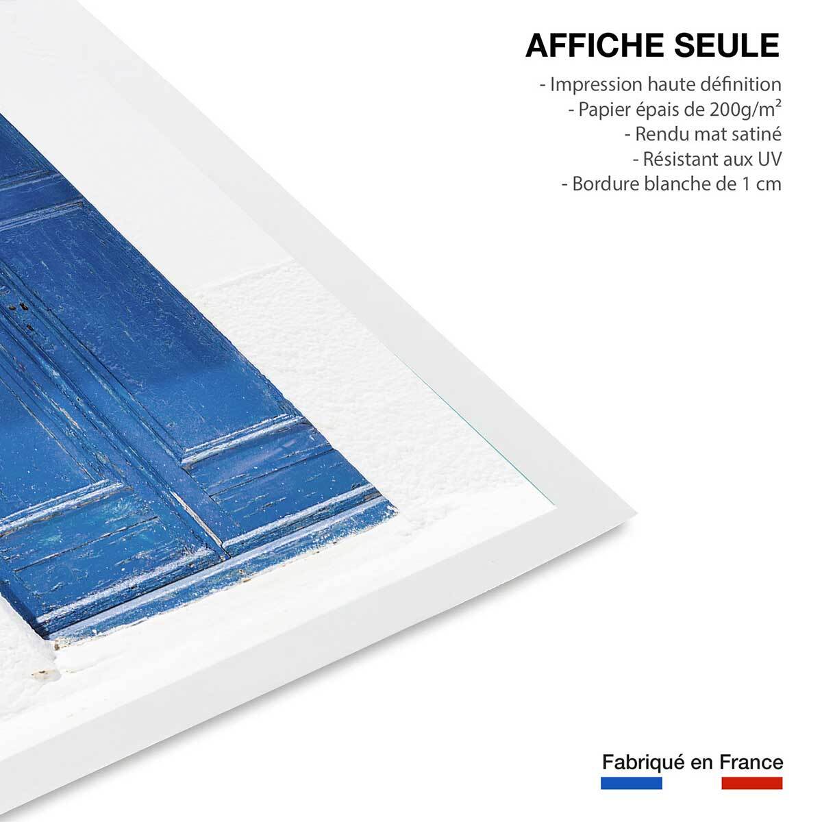 Poster porte bleue ios Affiche seule