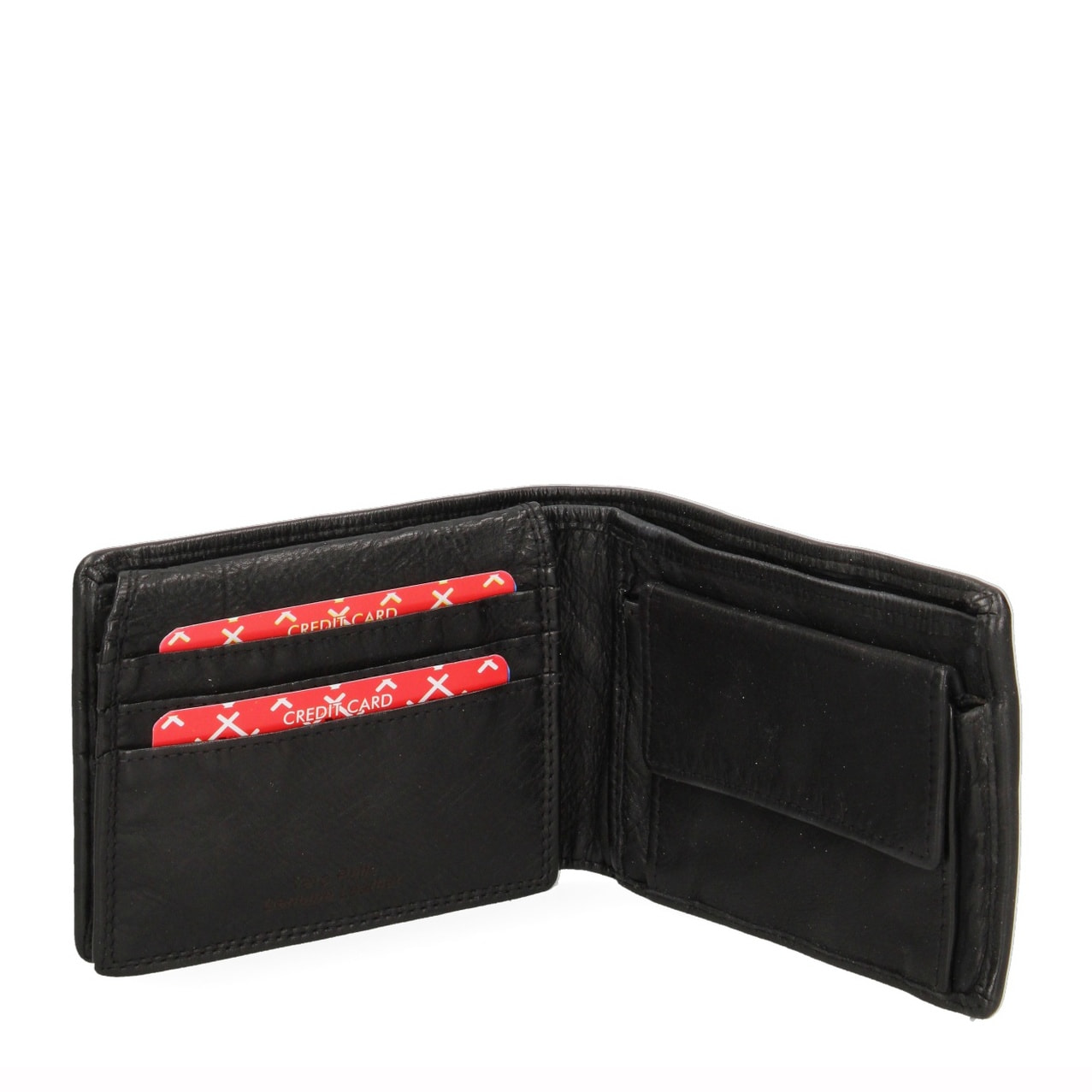 Portafoglio da uomo in vera pelle - Modello False - Casual - 12.0 x 9.0 x 2.0 cm