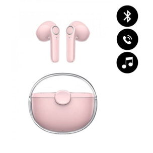 Ecouteurs Bluetooth rose