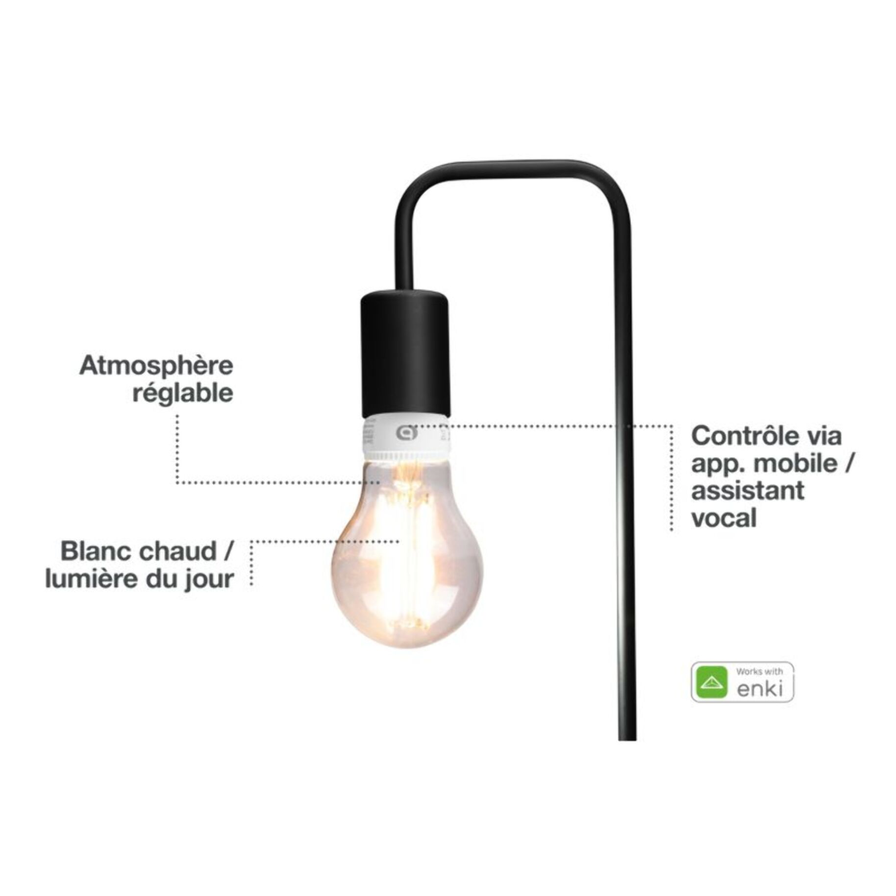 Ampoule LED connectée ESSENTIELB Filament Nuances de Blanc Classique E27