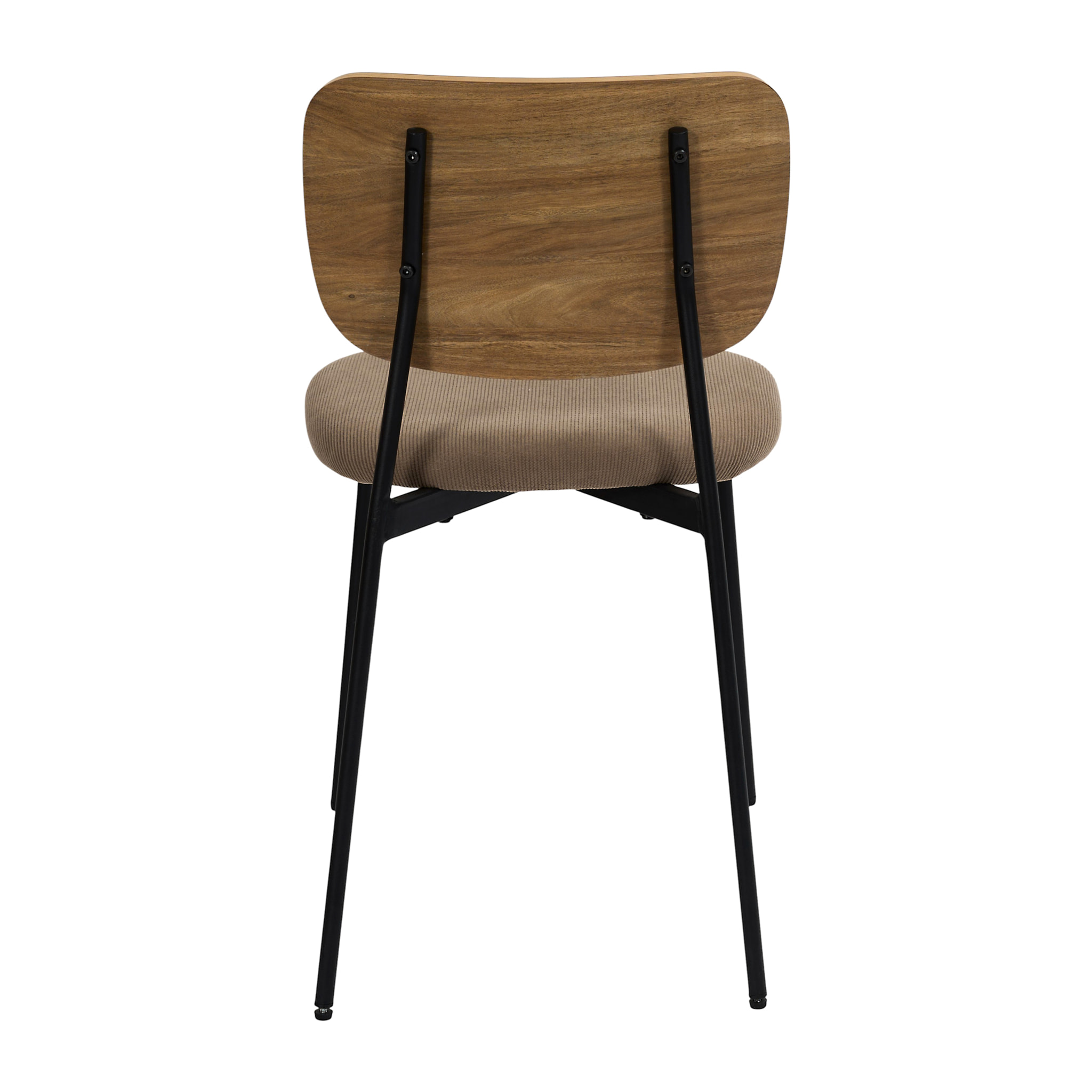 Lot de 4 Chaises - HOME DECO FACTORY - Jules - Côtele - Marron