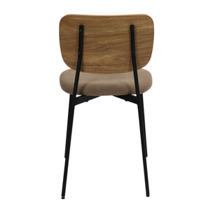Lot de 4 Chaises - HOME DECO FACTORY - Jules - Côtele - Marron