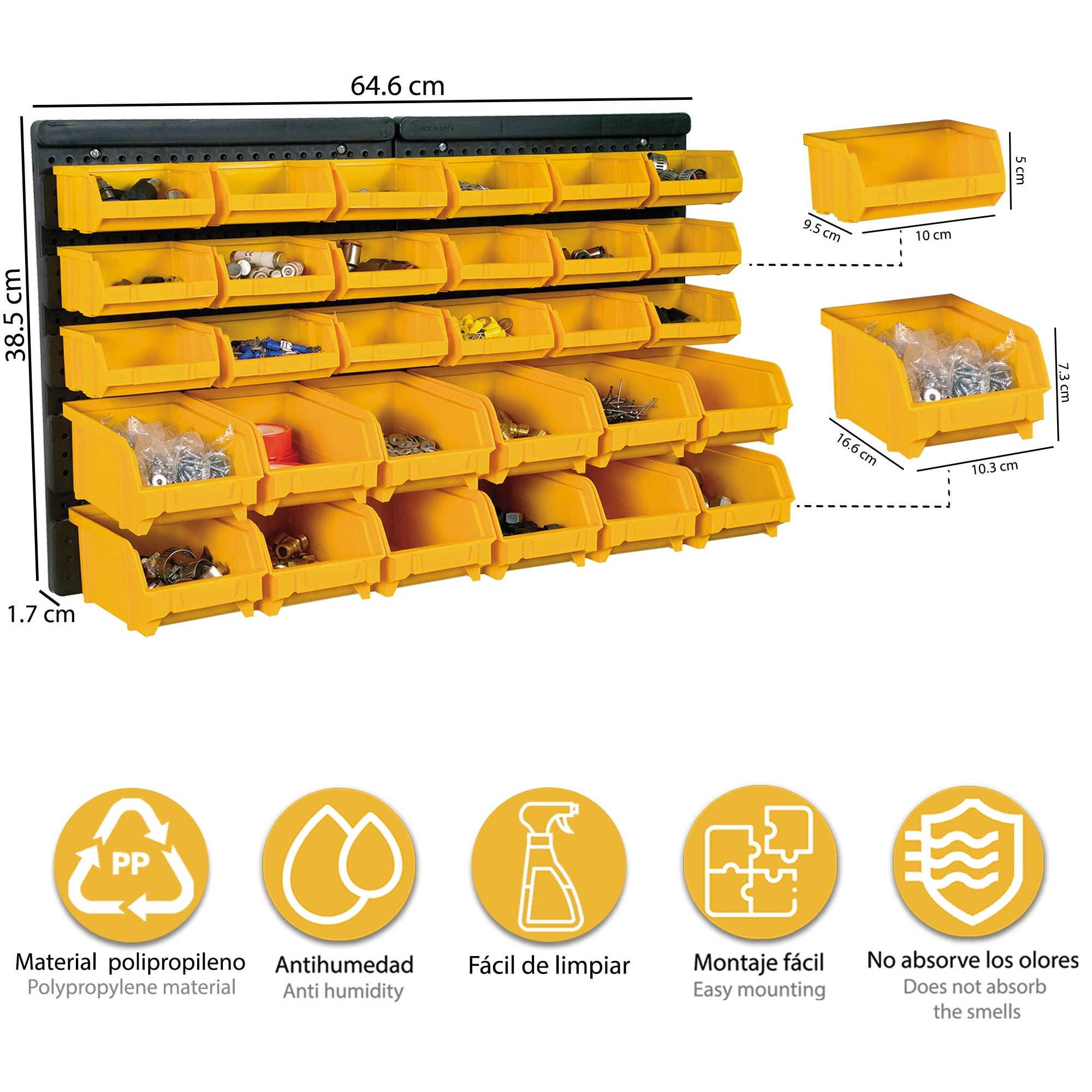 Panel Herramientas con 30 contenedores, Artplast