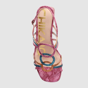 Sandalias de Piel Sintética - Multicolor - Tacón: 5 cm