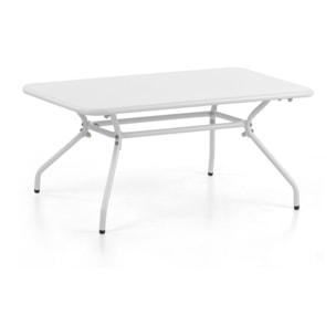 Set da giardino in acciaio con cuscini motivo floreale bianco - Daisy