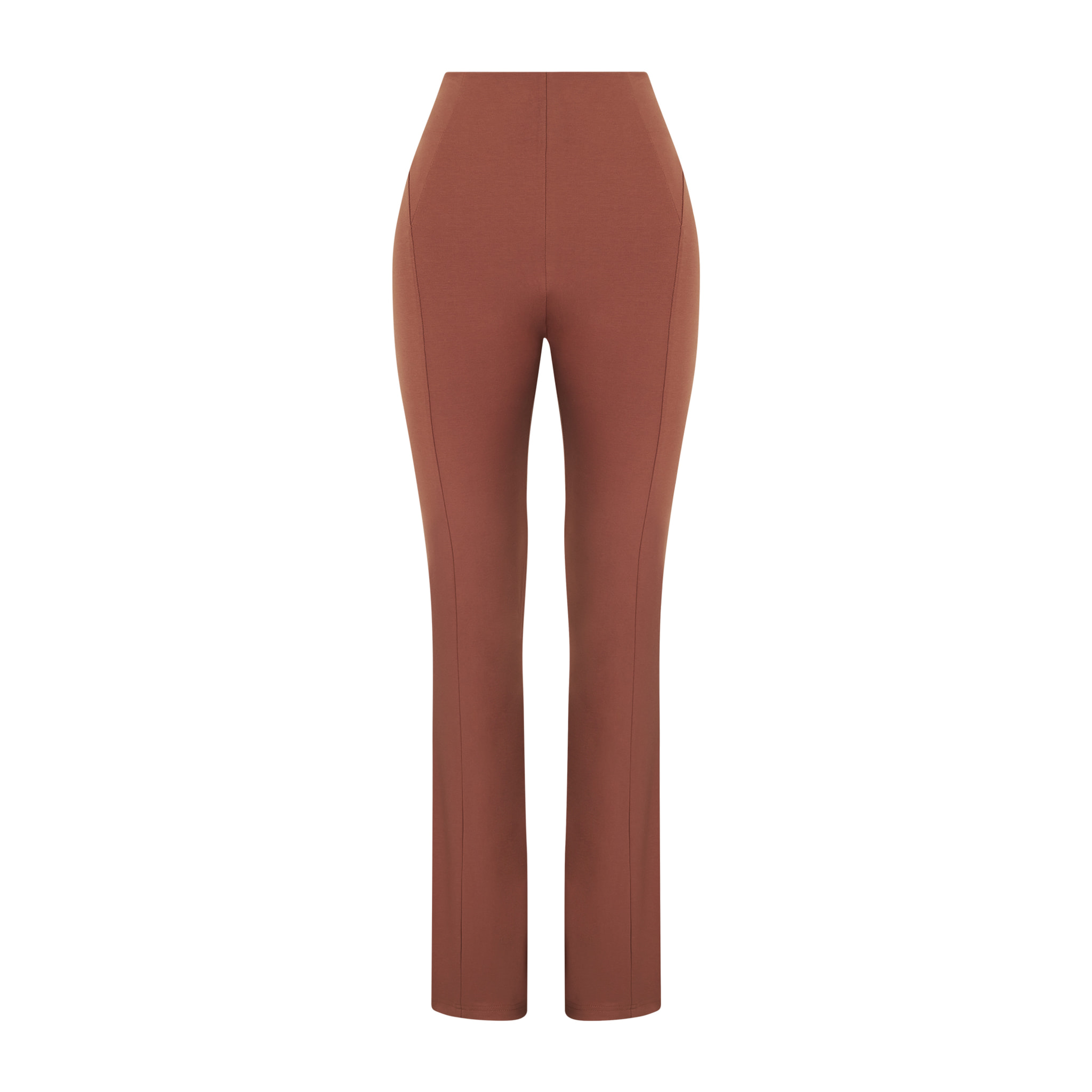 Pantaloni WR.UP flare vita alta in cotone con impunture