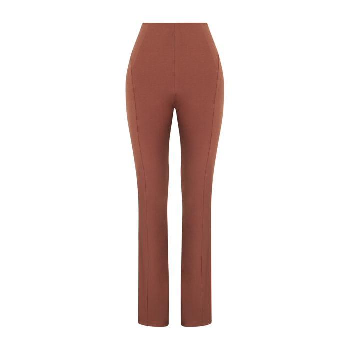 Pantaloni WR.UP flare vita alta in cotone con impunture