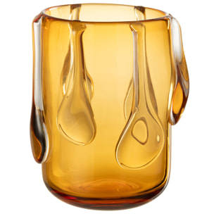 J-Line vase Drippy - verre - ambre - small - Ø 18.5 cm