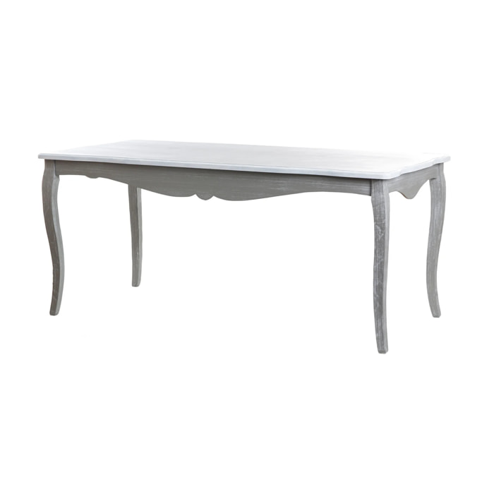 Mesa Comedor Madera Gris Blanco 180x90x80 Cm