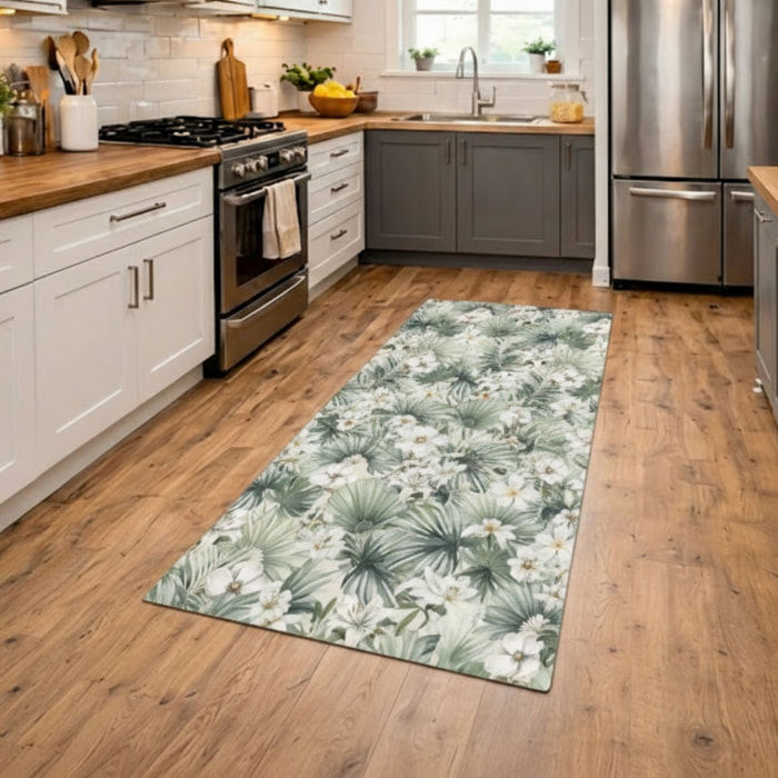 CASSESE HOME Passatoia/Tappeto Bordato in Poliestere con Retro Antiscivolo in PVC Made in Italy_Dec.1088